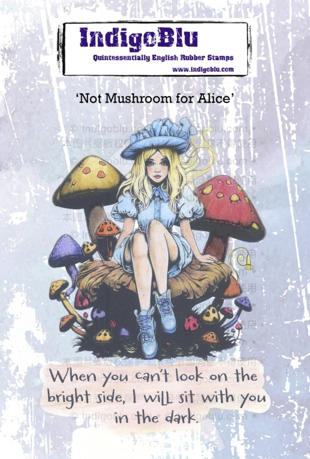 IndigoBlu - Cling Mounted Stamp - A6 - Not Mushroom for Alice