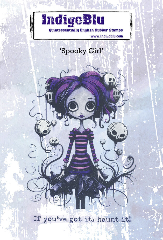 IndigoBlu - A6 - Cling Mounted Stamp - Spooky Girl