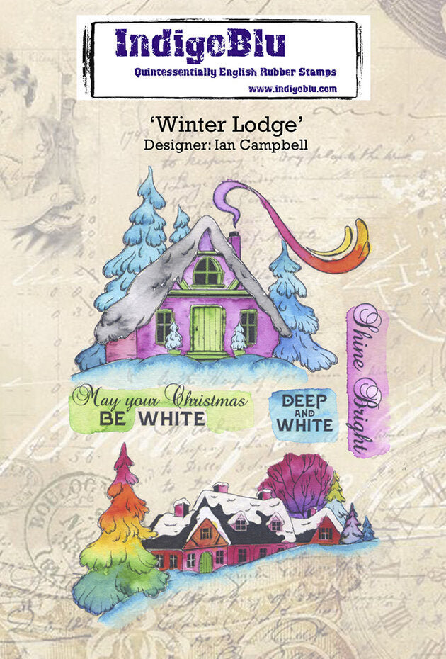 IndigoBlu - A6 - Cling Mounted Stamp - Winter Lodge