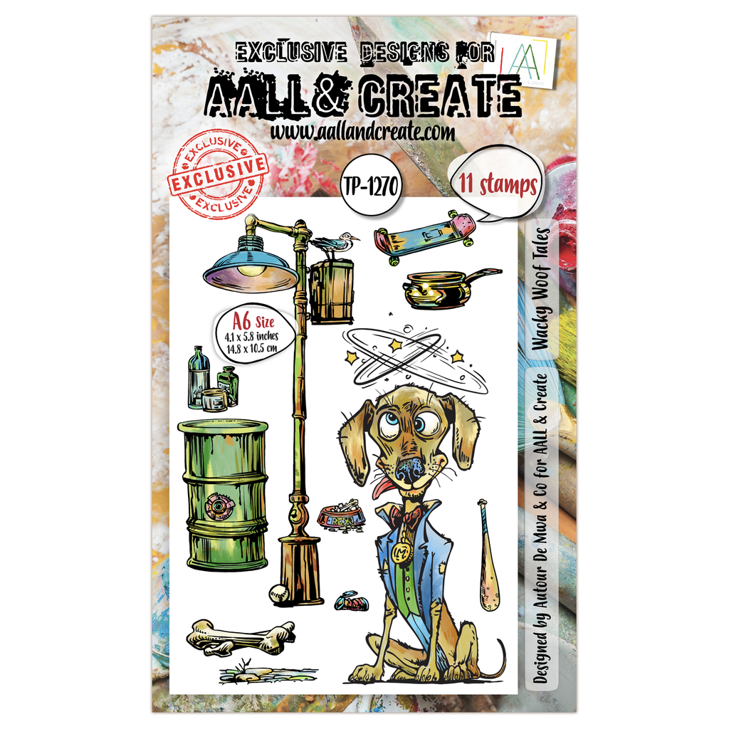 AALL & Create - A6 - Clear Stamps - 1270 - Author De Mwa - Wacky Woof Tales