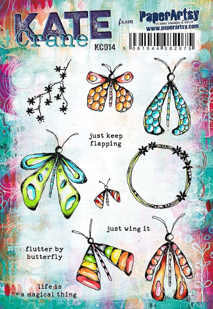 PaperArtsy - Kate Crane 014 - Rubber Cling Mounted Stamp Set