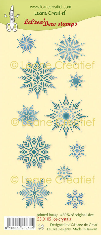 Leane Creatief - Clear Stamp Set - Snowflakes