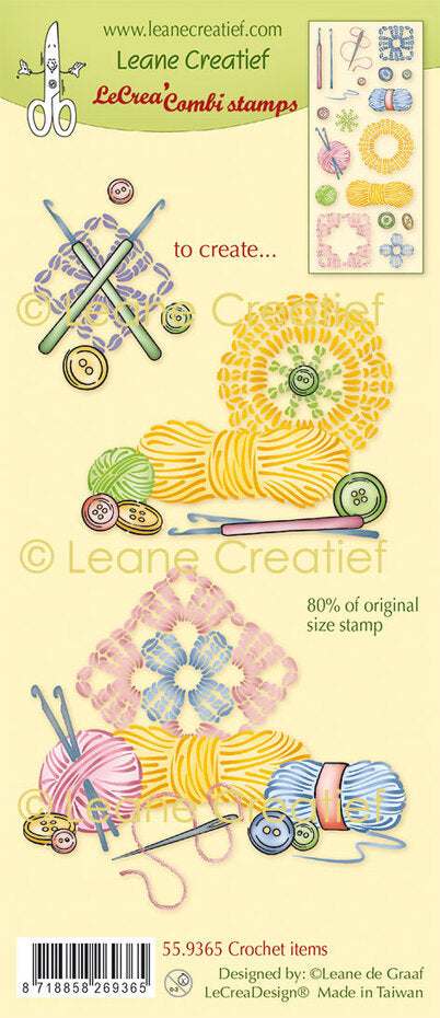 Leane Creatief - Clear Stamp Set - Crochet Items