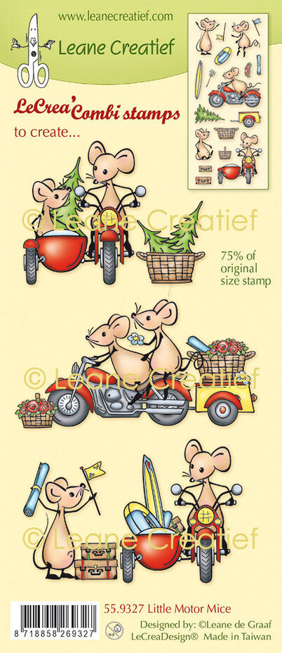 Leane Creatief - Clear Stamp Set - Little Motor Mice