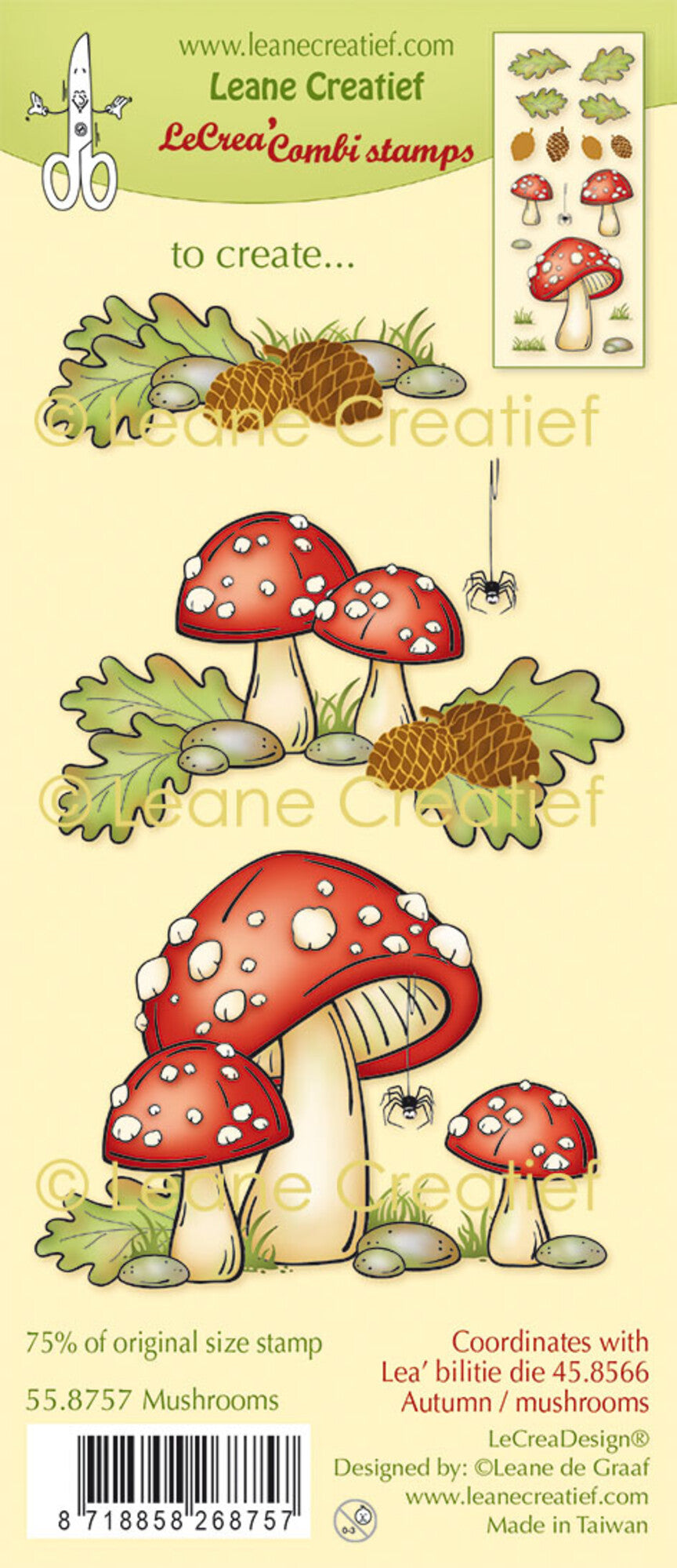 Leane Creatief - Clear Stamp Set - Autumn Mushrooms