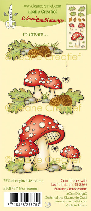 Leane Creatief - Clear Stamp Set - Autumn Mushrooms