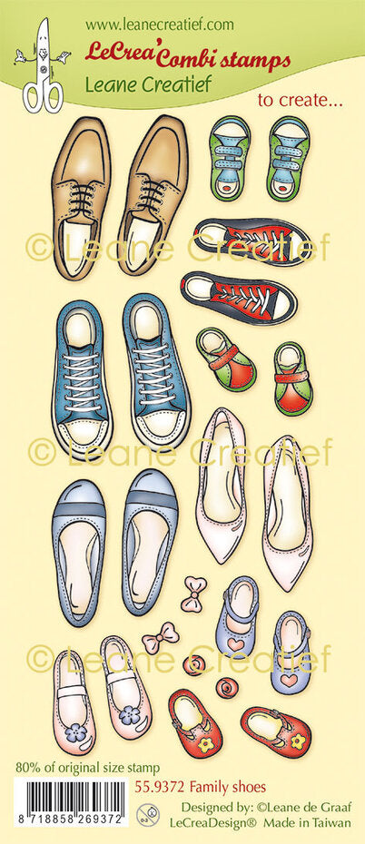 Leane Creatief - Clear Stamp Set - Family Shoes