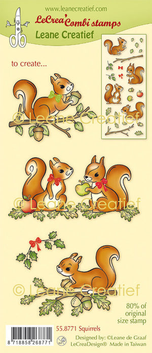 Leane Creatief - Clear Stamp Set - Squirrels