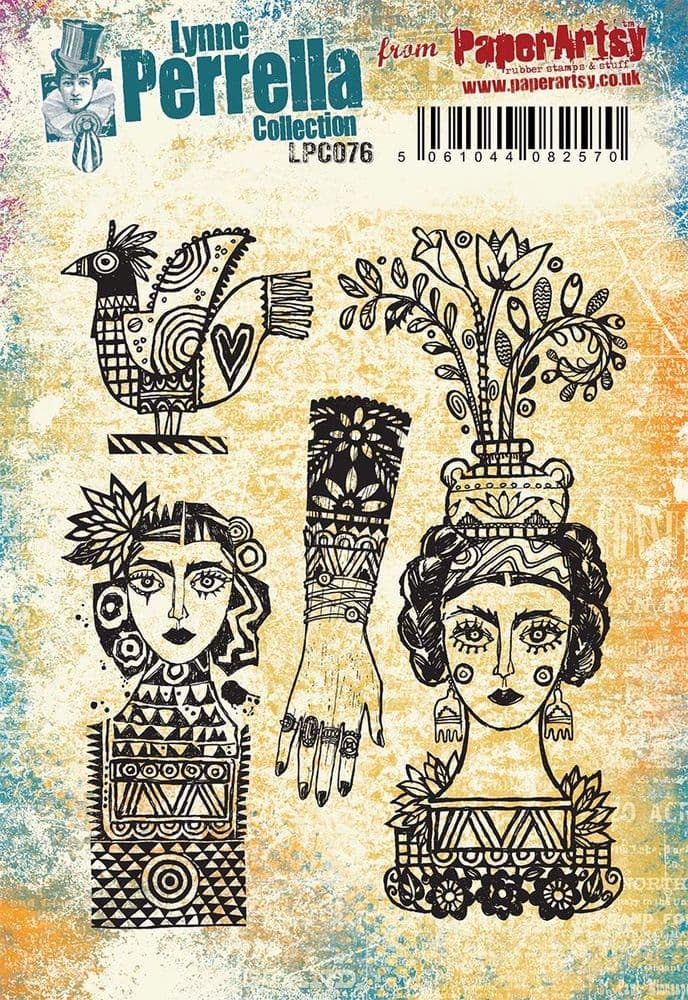 PaperArtsy - Lynne Perrella 76 - Rubber Cling Mounted Stamp Set