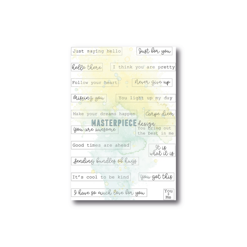 Masterpiece Designs - Clear Stamps - A6 - Label Quotes