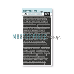 Masterpiece Design - Sticker Sheet 6 x 10  - Black & White Quotes