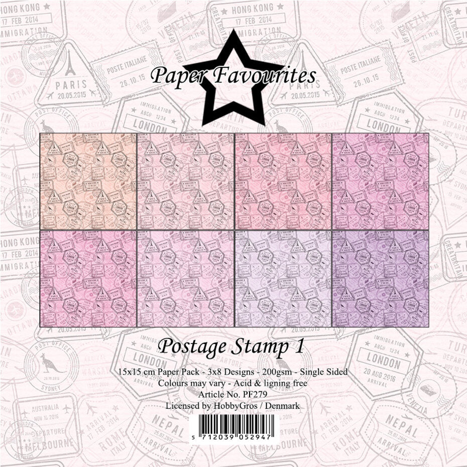 Paper Favourites - Paper Pad - 6 x 6 - Postage Stamp 1