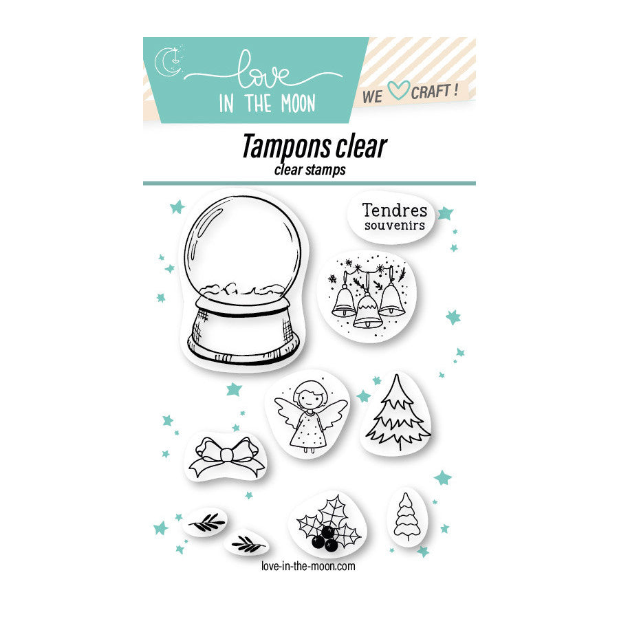 Love in the Moon - Clear Stamps - A7 - Snowglobe