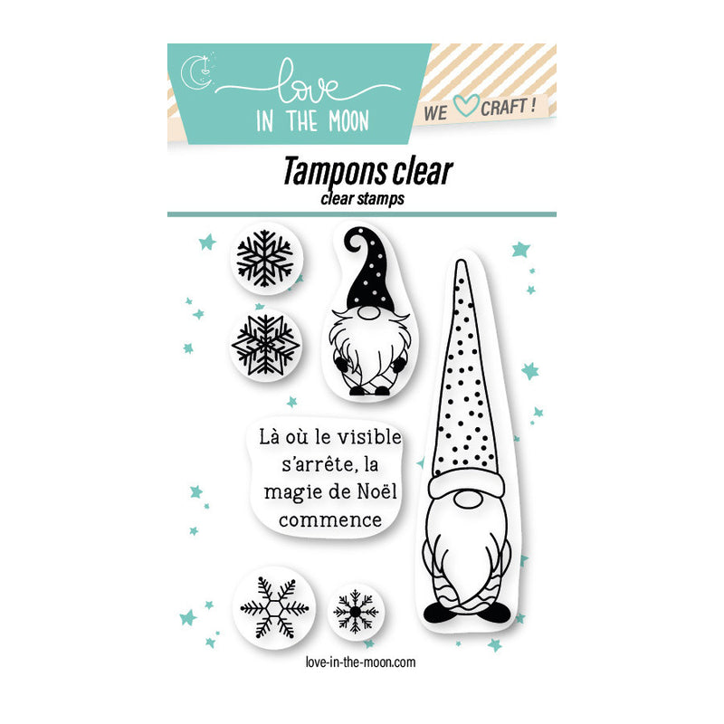 Love in the Moon - Clear Stamps - A7 - Gnomes