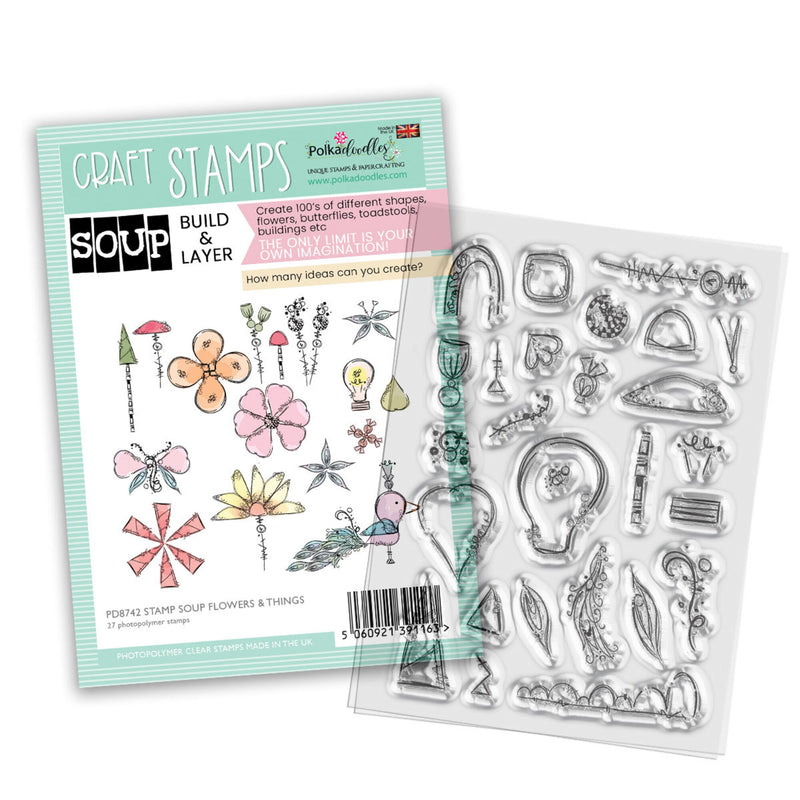 Polkadoodles - Clear Stamp Set - Stamp Soup Flowers & Things