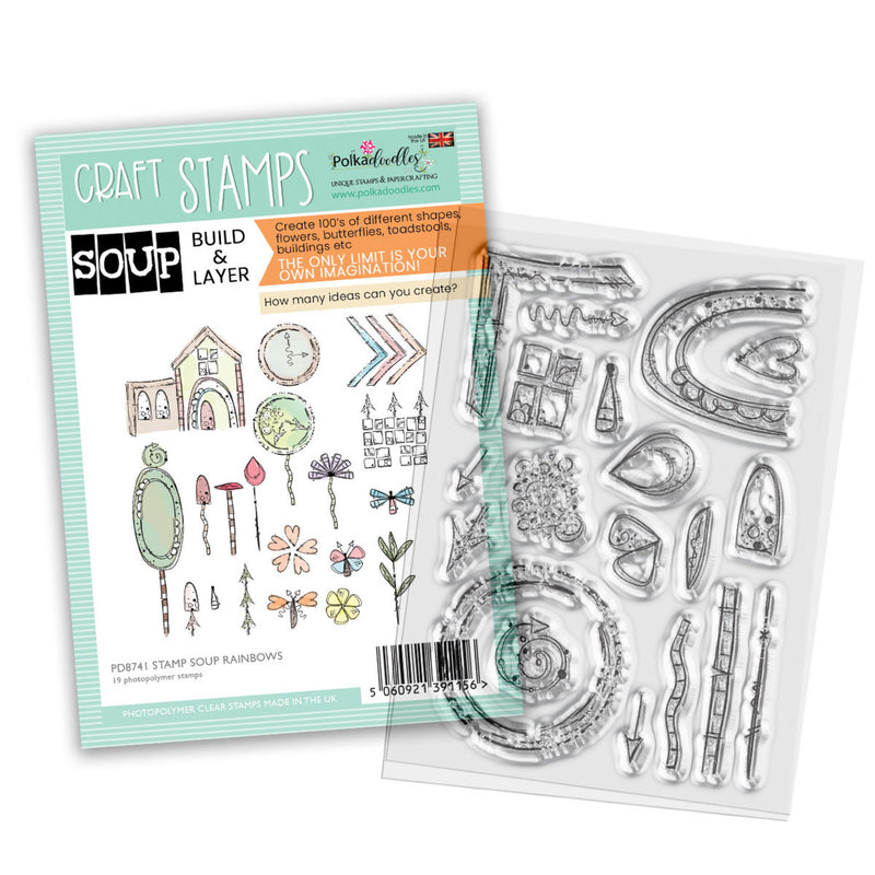 Polkadoodles - Clear Stamp Set - Stamp Soup Rainbows