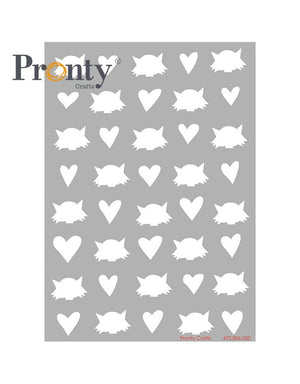 Pronty - Stencil - A5 - Purrfect Hearts & Heads