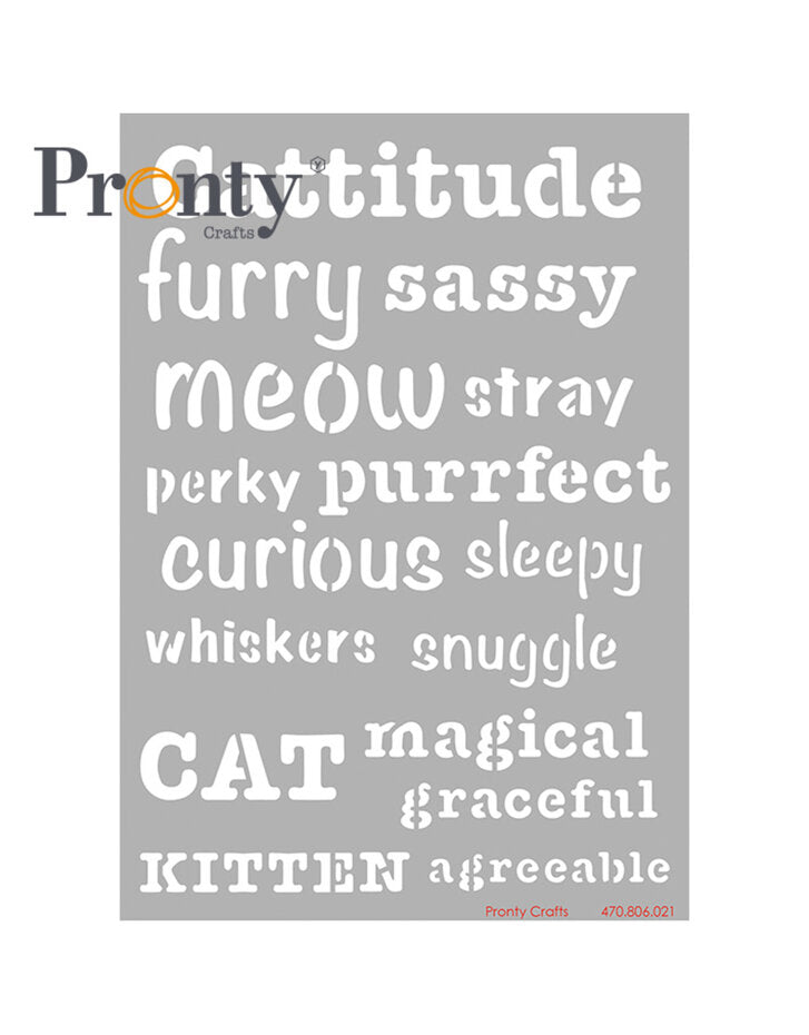 Pronty - Stencil - A5 - Purrfect Words