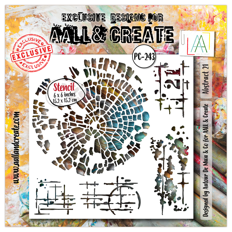 AALL & Create - Stencil - 6x6 - Autour De Mwa - PC-243 - Abstract 21
