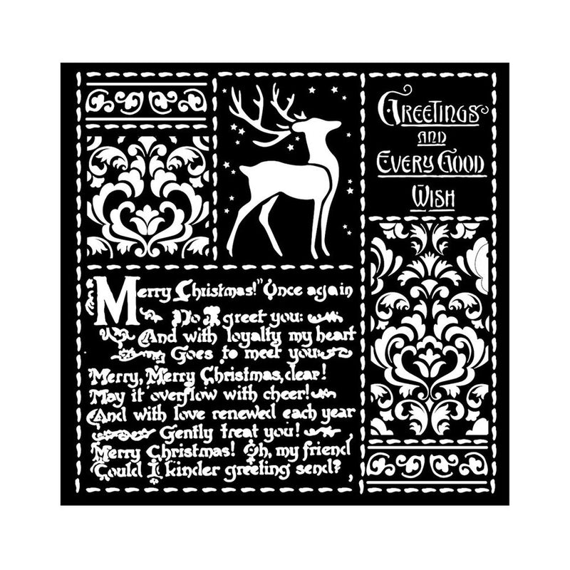 Stamperia - 7 x 7 - Thick Stencil - Christmas Letters