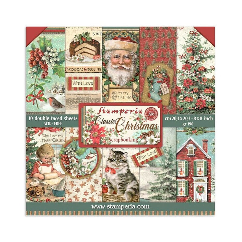 Stamperia - 8 x 8 - Paper Pad - Classic Christmas