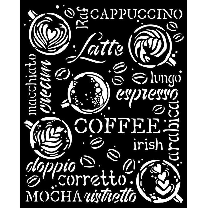 Stamperia - Thick Stencil - 8 x 10 - Coffee & Chocolate - Cappuccino
