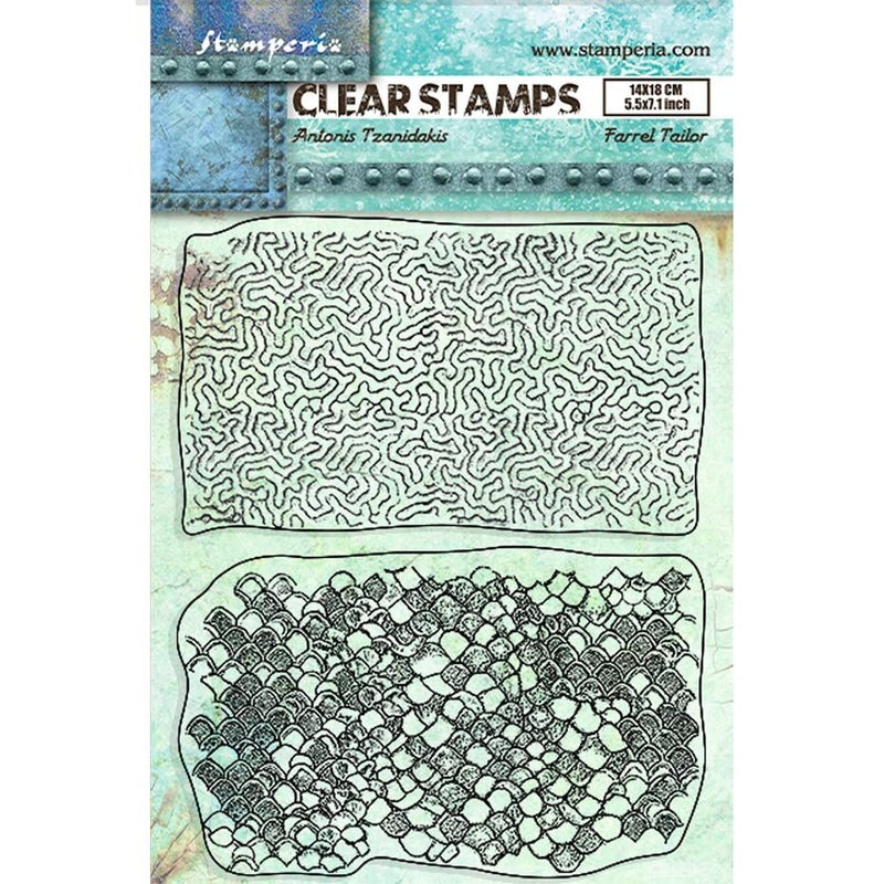 Stamperia - A5 - Clear Stamp Set - Songs of the Sea - Antonis Tzanidakis - Double Texture