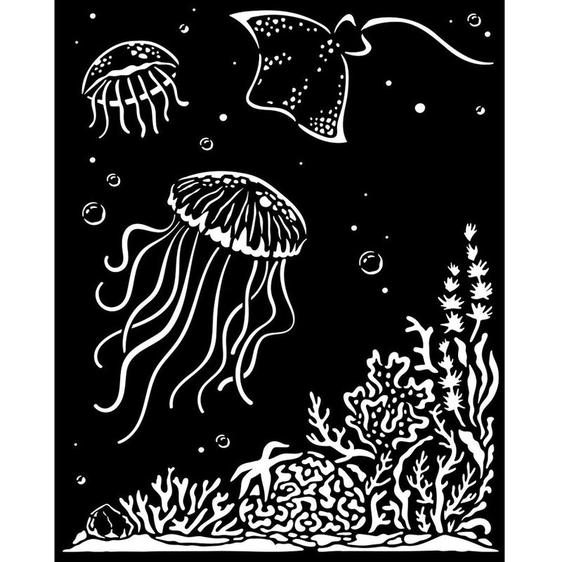 Stamperia - Thick Stencil - 8 x 10 - Songs of the Sea - Jellyfish