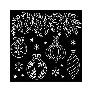 Stamperia - 7 x 7 - Thick Stencil - The Nutcracker - Christmas Balls