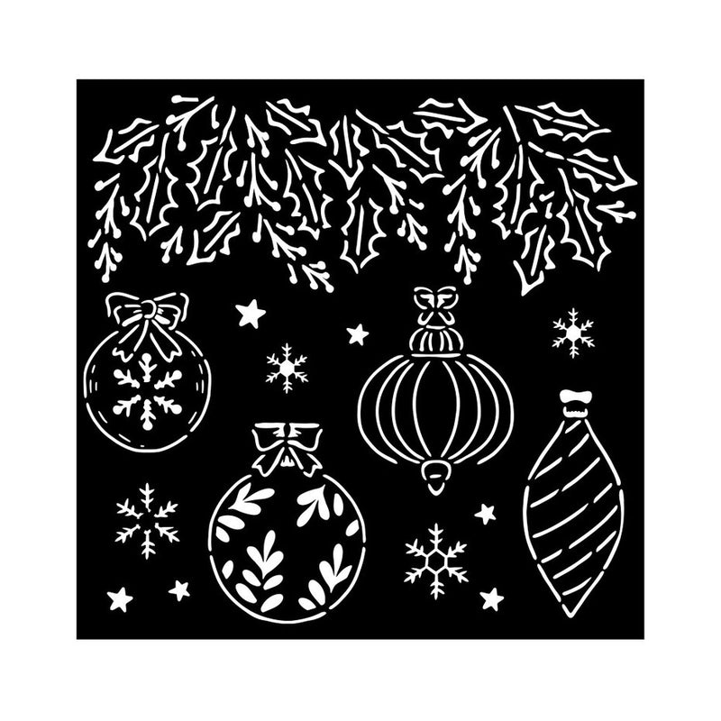 Stamperia - 7 x 7 - Thick Stencil - The Nutcracker - Christmas Balls