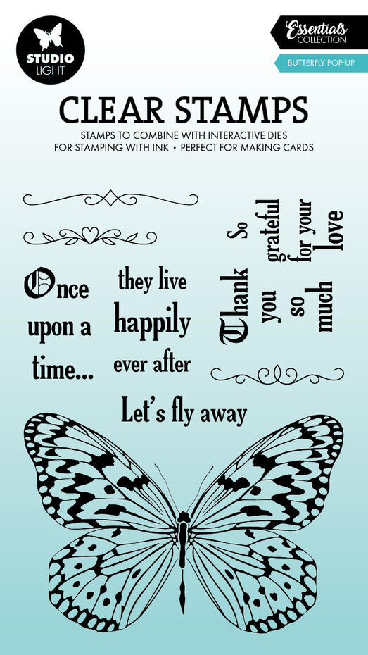 Studio Light - Essentials - A6 - Clear Stamp - Butterfly Pop-Up