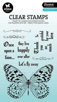 Studio Light - Essentials - A6 - Clear Stamp - Butterfly Pop-Up
