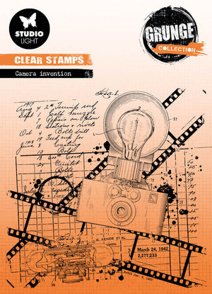 Studio Light - 4.5 x 4.5 - Grunge - Clear Stamp Set - Camera Invention