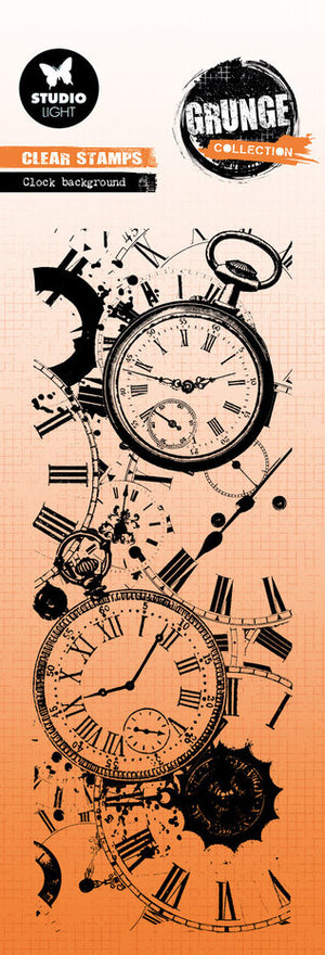 Studio Light - Grunge - Clear Stamp Set - Clock Background