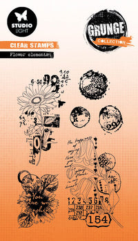 Studio Light - A6 - Grunge - Clear Stamp Set - Flower Elements