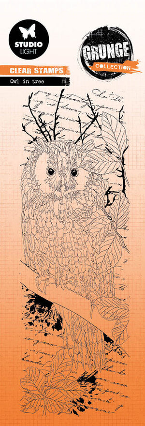 Studio Light - Grunge - Clear Stamp Set - Owl In Tree