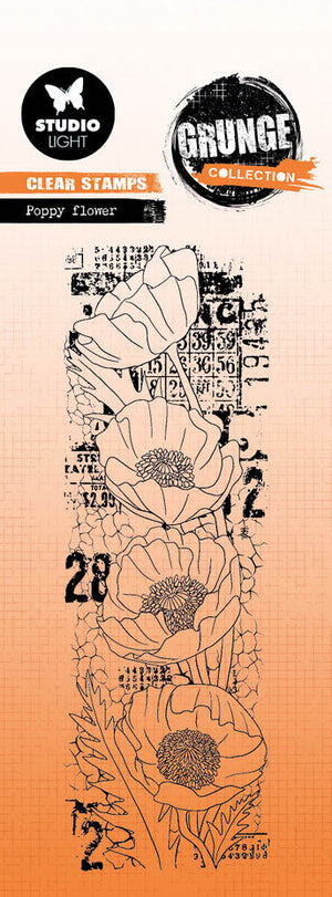 Studio Light - Grunge - Clear Stamp Set - Poppy Flower