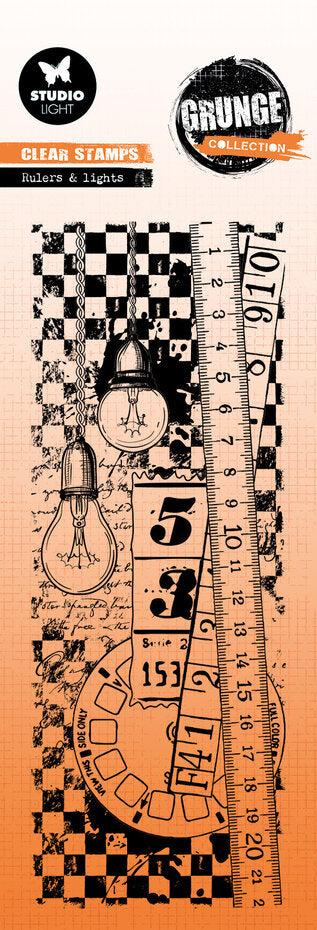 Studio Light - Grunge - Clear Stamp Set - Rulers & Lights