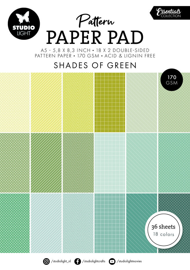 Studio Light - Essentials - Paper Pad - Shades of Green