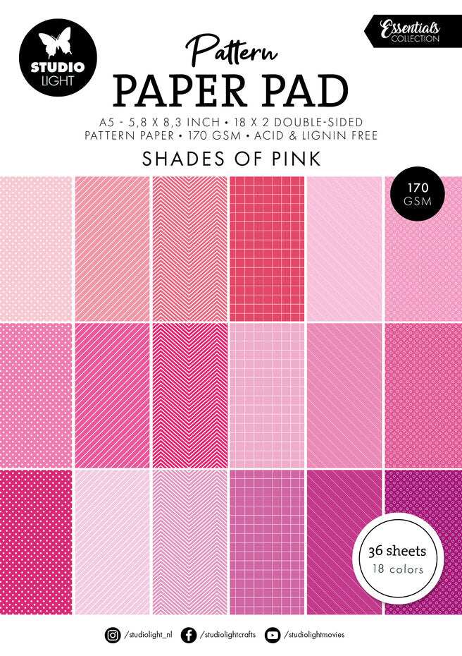 Studio Light - Essentials - Paper Pad - Shades of Pink