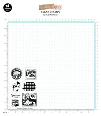 Studio Light - A6 - Sunflower Kisses - Clear Stamp Set - Vintage Labels