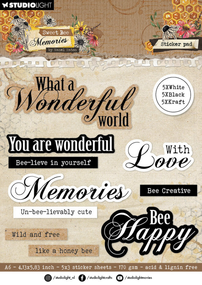 Studio Light - Sticker Pad - Hazel Eaton - Sweet Bee Memories