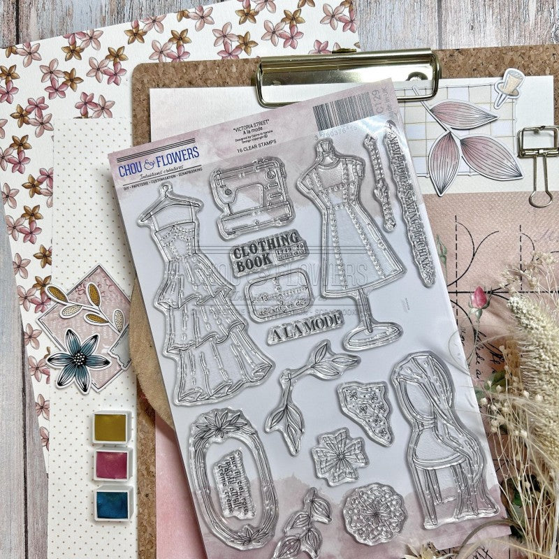 Chou & Flowers - Clear Stamps - A5 - Fashion - VIC129