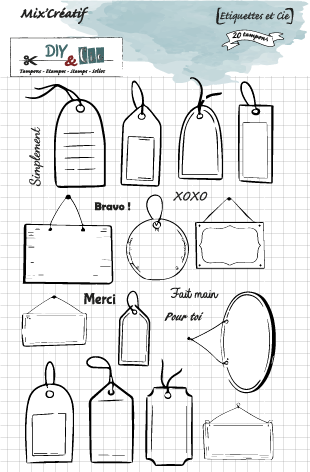 DIY & Cie - A6 - Clear Silicon Stamp - Tags