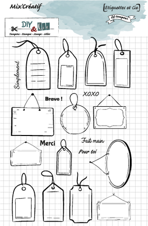 DIY & Cie - A6 - Clear Silicon Stamp - Tags