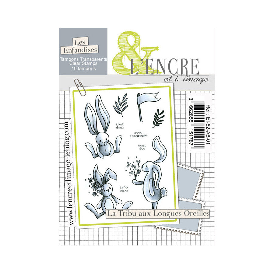 L'Encre et L'Image - A6 - Clear Stamp Set - The Long-Eared Family