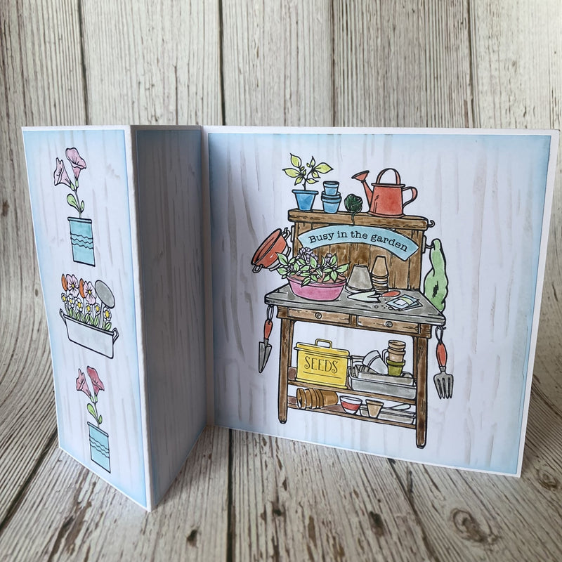 Hobby Art Stamps - A6 - Clear Polymer Stamp Set - Busy in the Garden