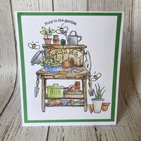 Hobby Art Stamps - A6 - Clear Polymer Stamp Set - Busy in the Garden