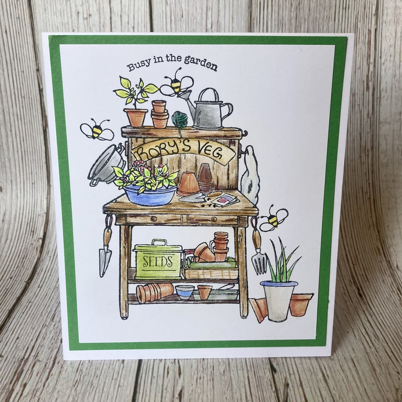 Hobby Art Stamps - A6 - Clear Polymer Stamp Set - Busy in the Garden