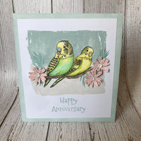 Hobby Art Stamps - Clear Polymer Stamp Set - A5 - Budgies - Parakeets